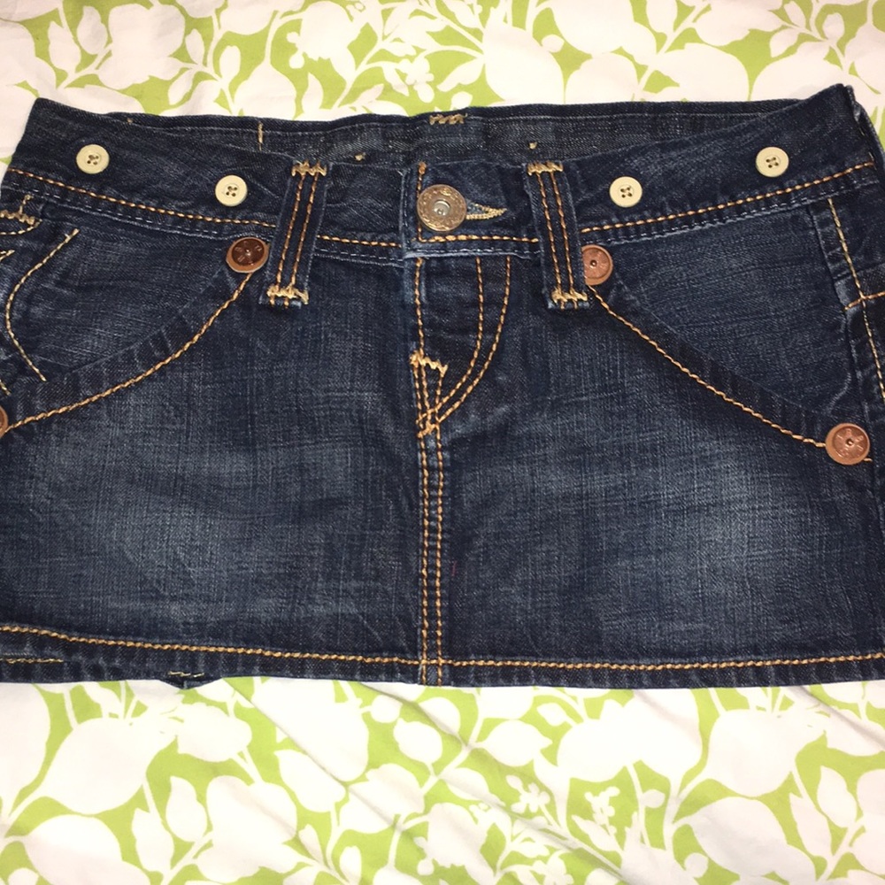 True Religion Juniors Denim mini skirt size 26